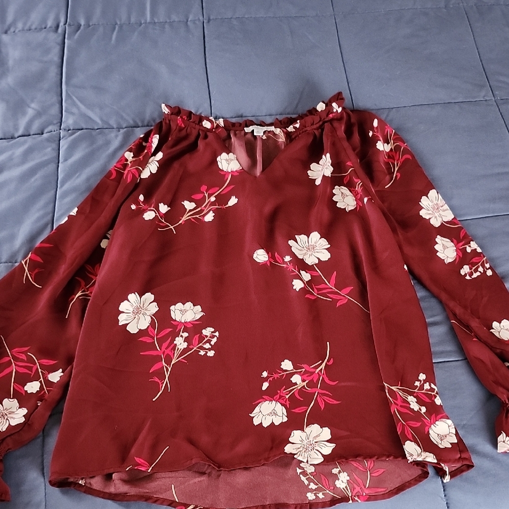 Floral Burgundy Women's Top